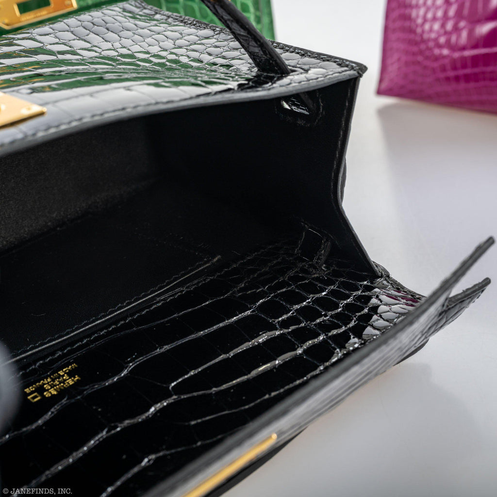 Hermes JPG Kelly Pochette Cactus Alligator with Gold Hardware