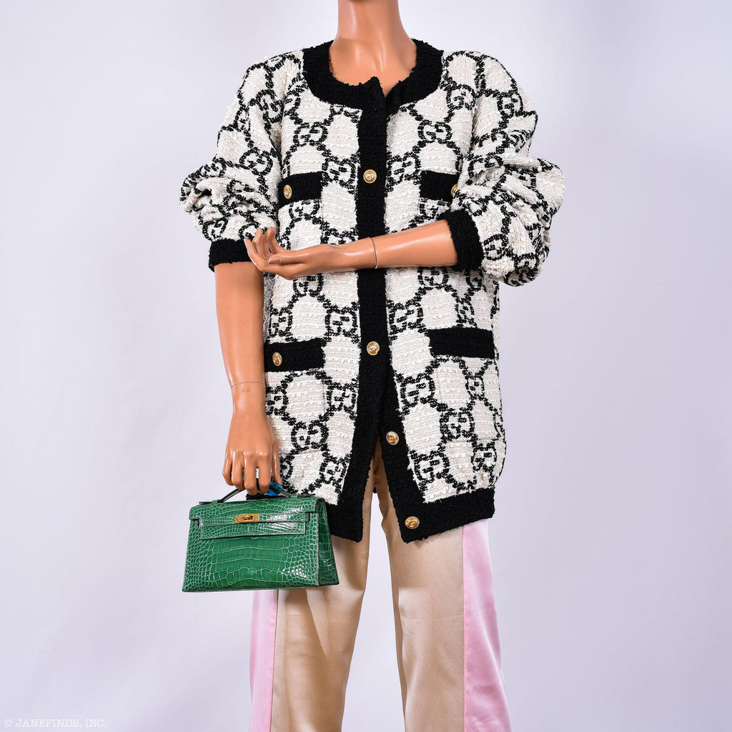 Hermes JPG Kelly Pochette Cactus Alligator with Gold Hardware