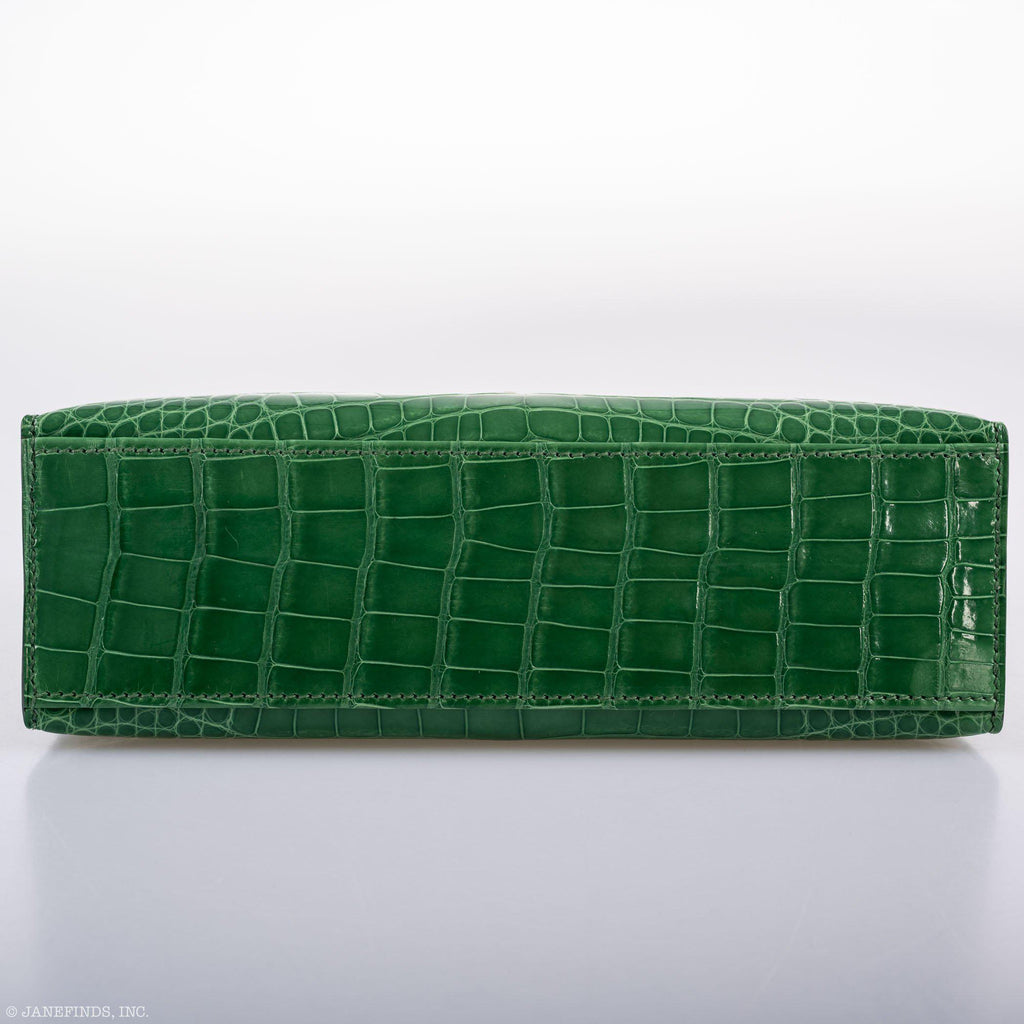 Hermes JPG Kelly Pochette Cactus Alligator with Gold Hardware