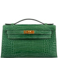 Hermes JPG Kelly Pochette Cactus Alligator with Gold Hardware