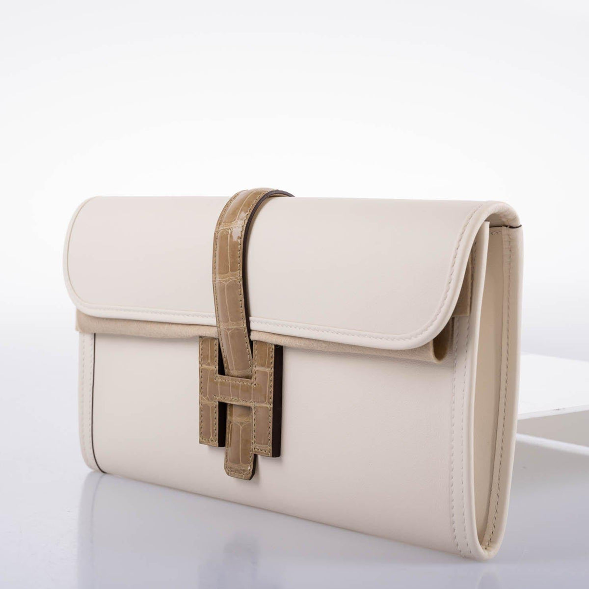 Hermes Jige Elan 29 Touch Nata Beige Swift Leather & Sable Alligator