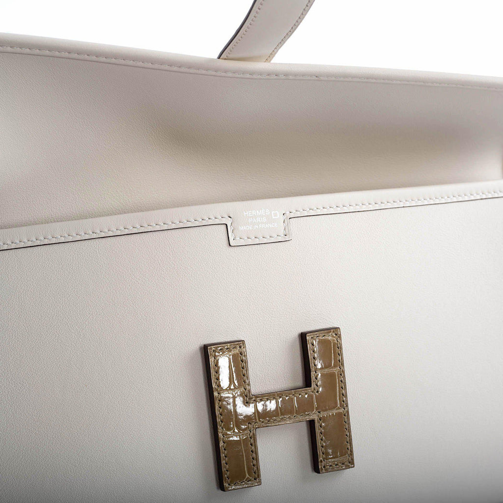 Hermes Jige Elan 29 Touch Nata Beige Swift Leather & Sable Alligator