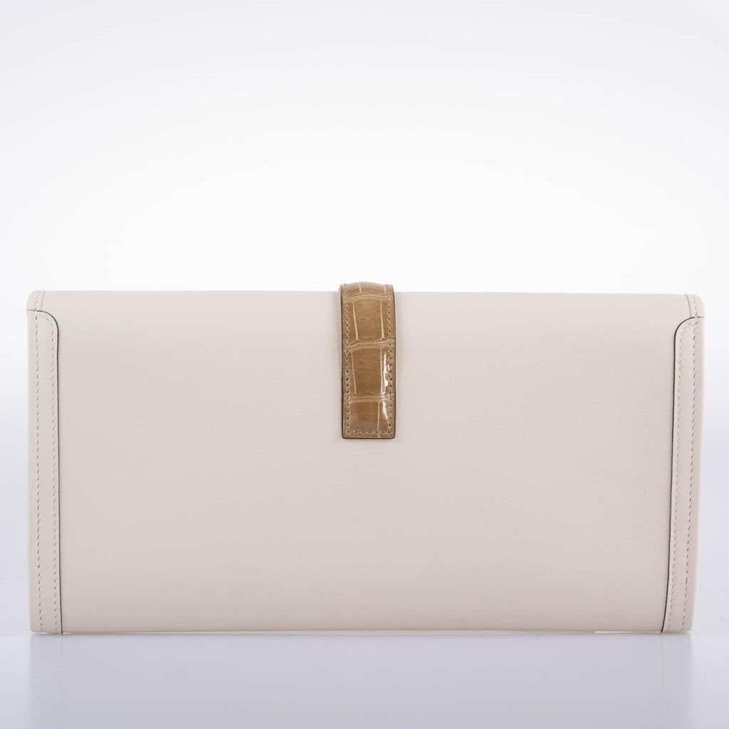 Hermes Jige Elan 29 Touch Nata Beige Swift Leather & Sable Alligator