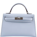 Hermes Kelly 20 Mini II Bleu Brume Hydra Epsom Palladium Hardware