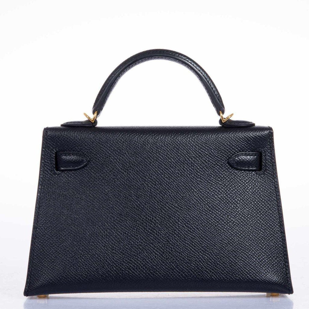 Hermes Kelly 20 Mini II Sellier Black Epsom Gold Hardware