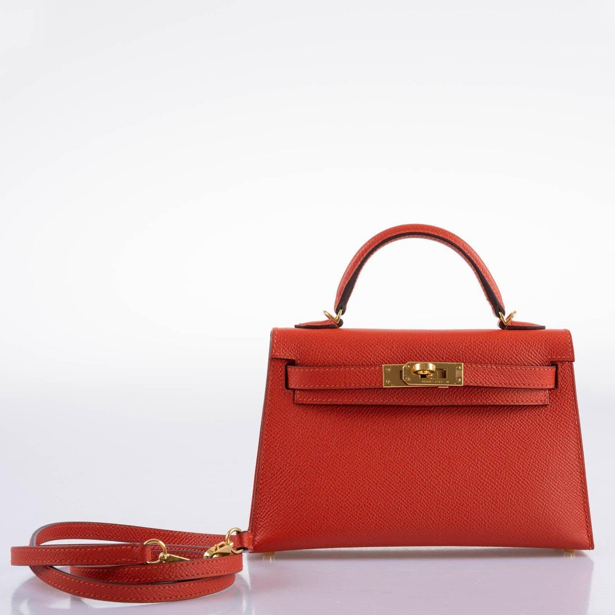 Hermes Kelly 20 Mini II Sellier Capucine Epsom leather Gold Hardwar
