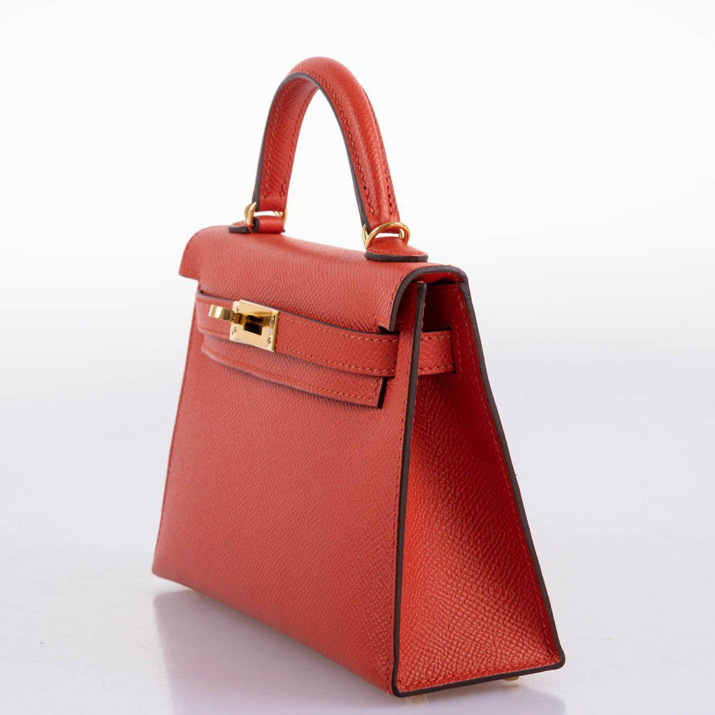 Hermes Kelly 20 Mini II Sellier Capucine Epsom leather Gold Hardwar
