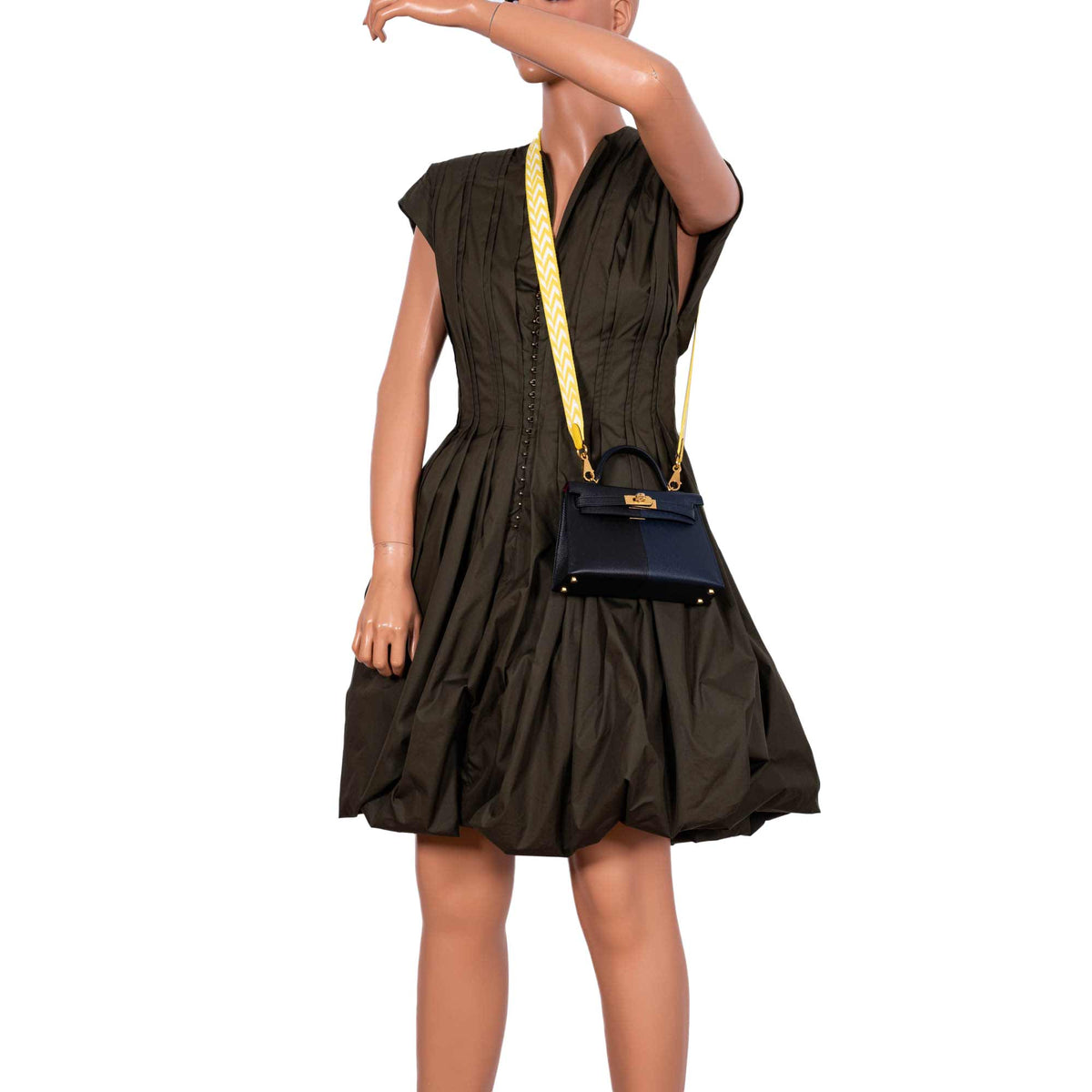 Hermes Kelly 20 Mini II Sellier "Casaque" style Black, Indigo & Rouge H Epsom with Gold Hardware