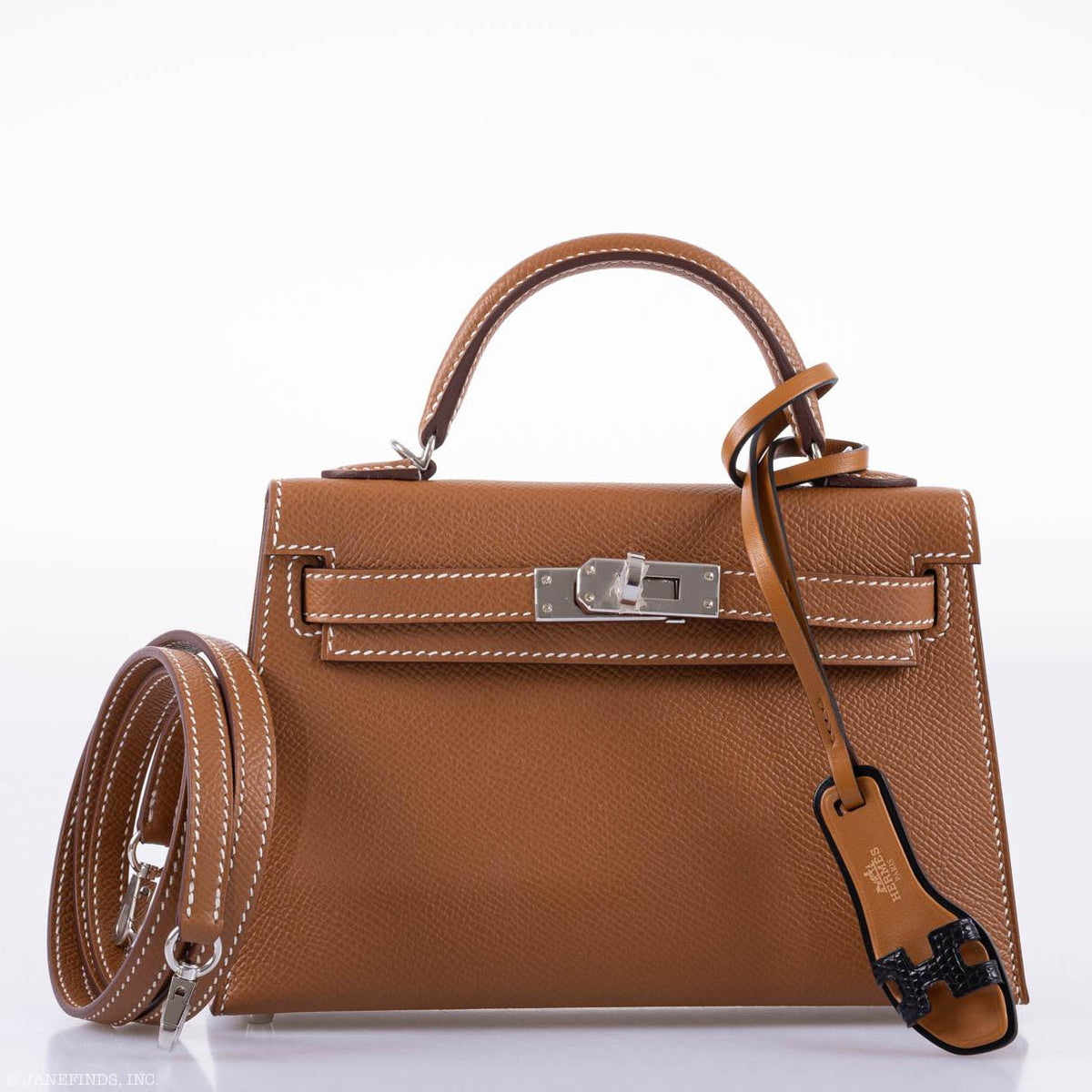 Hermes Kelly 20 Mini II Sellier Gold Epsom Leather Palladium Hardware