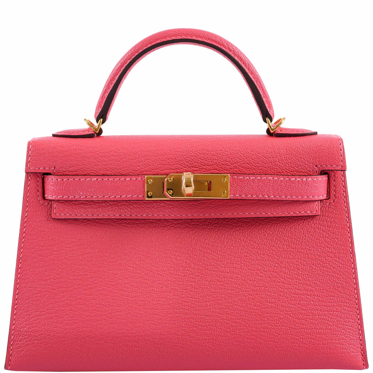 Hermes Kelly 20 Mini II Sellier Rose Lipstick Chevre leather Gold Hardware