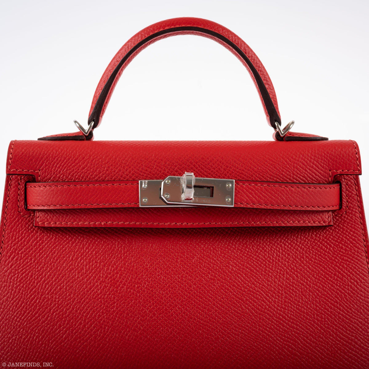 Hermes Kelly 20 Mini II Sellier Rouge Tomate Epsom Palladium Hardware