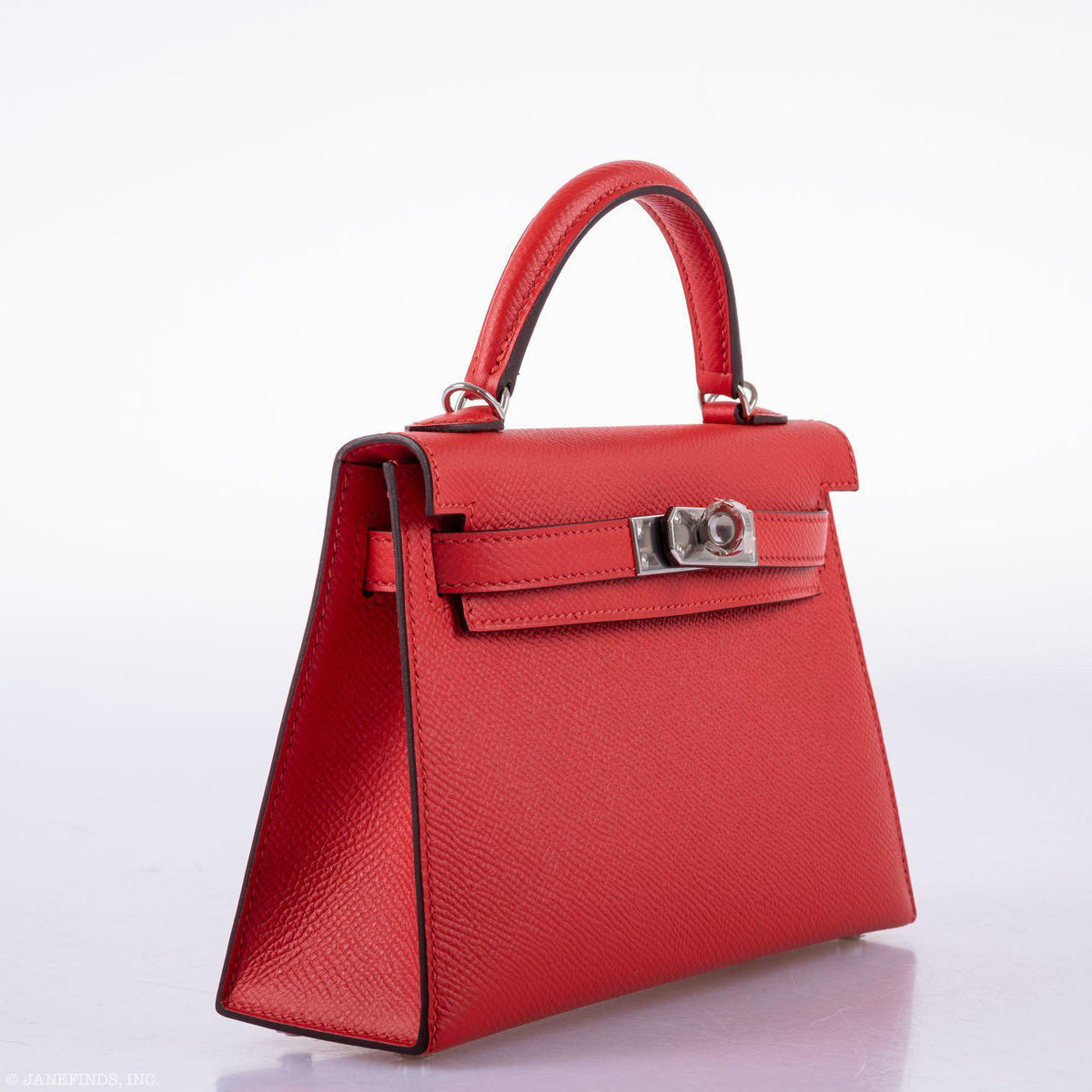 Hermes Kelly 20 Mini II Sellier Rouge Tomate Epsom Palladium Hardware