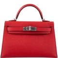 Hermes Kelly 20 Mini II Sellier Rouge Tomate Epsom Palladium Hardware