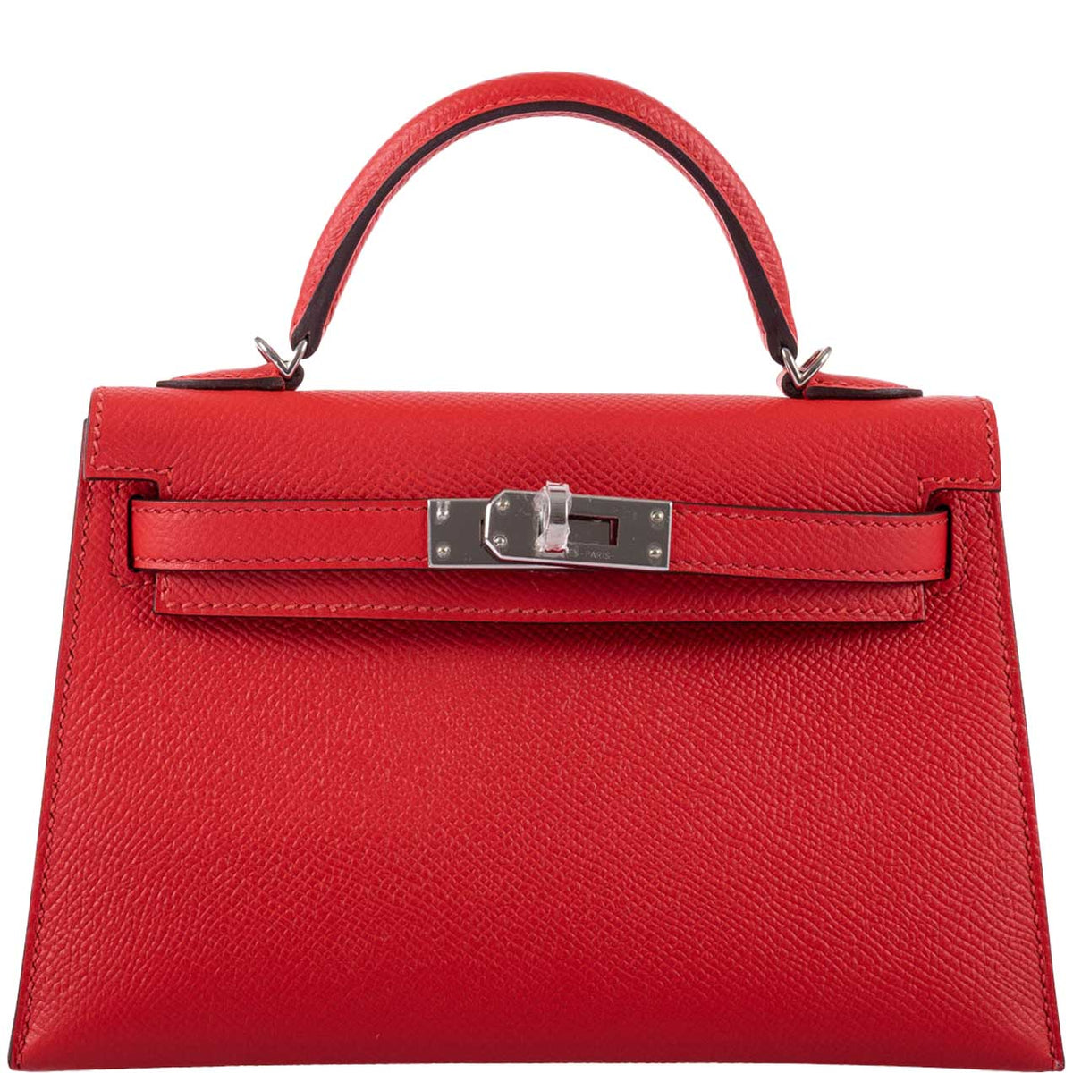 Hermes Kelly 20 Mini II Sellier Rouge Tomate Epsom Palladium Hardware