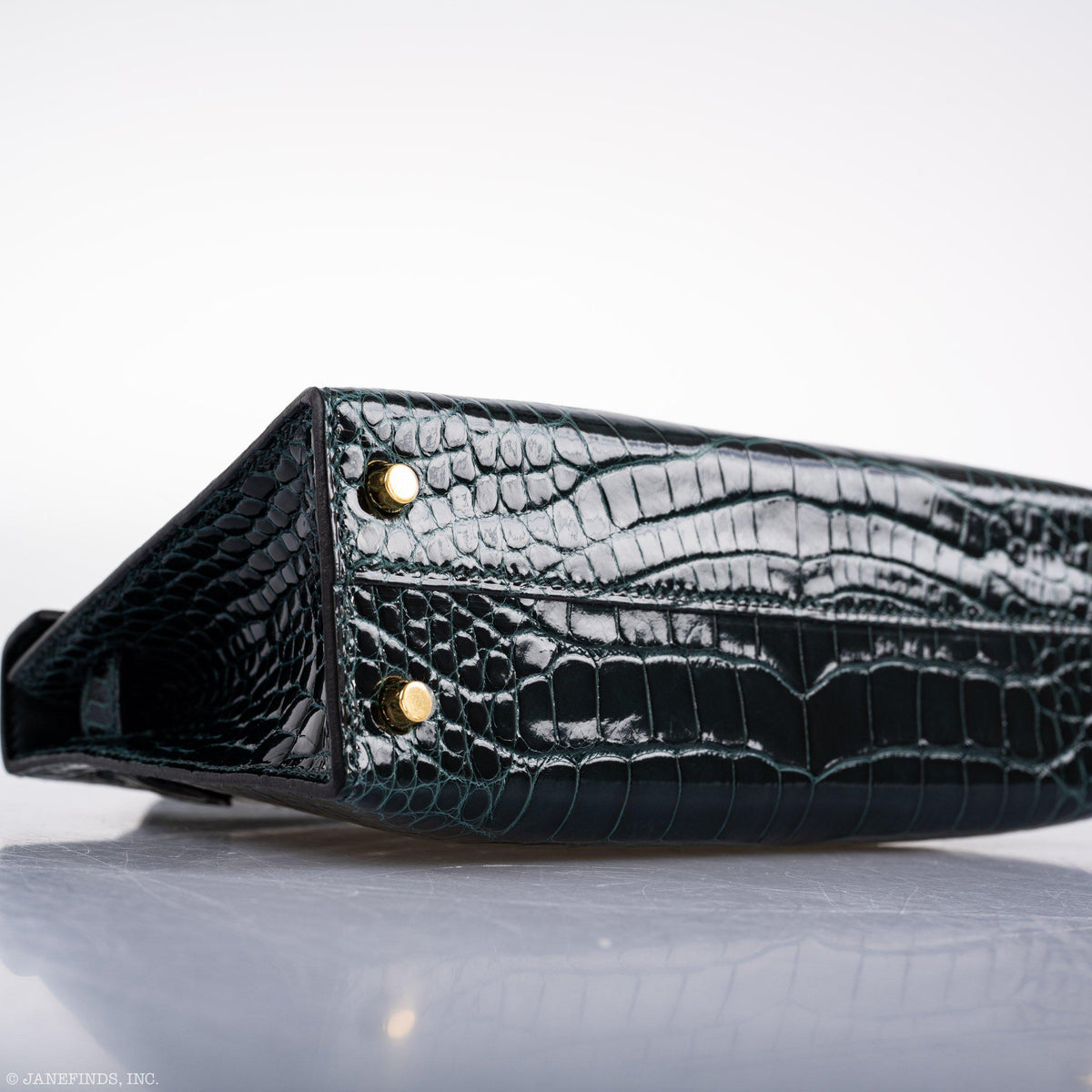 Hermes Kelly 20 Mini II Sellier Vert Cypress Alligator Gold Hardware
