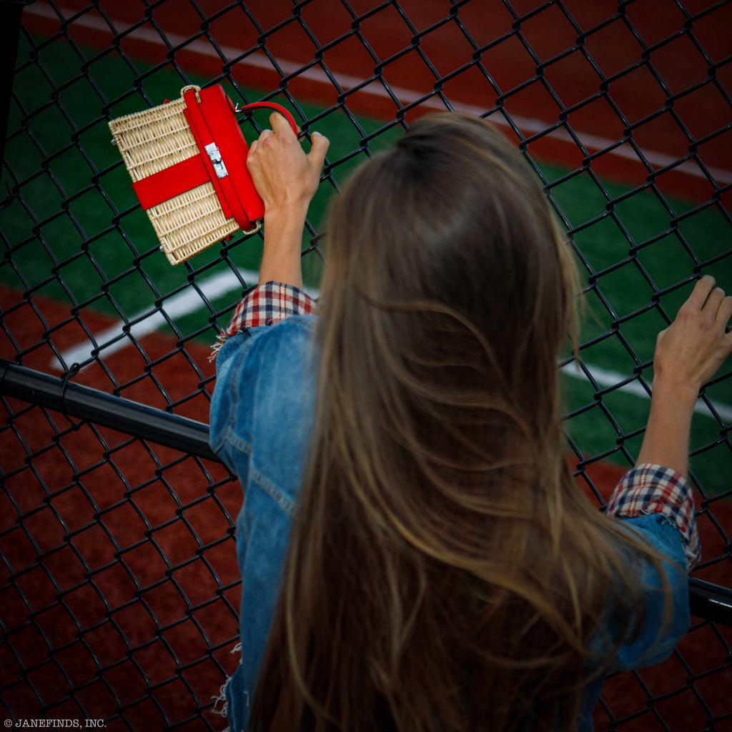 Hermes Kelly 20 Mini Picnic Rouge De Coeur, Swift & Osier Wicker Palladium Hardware