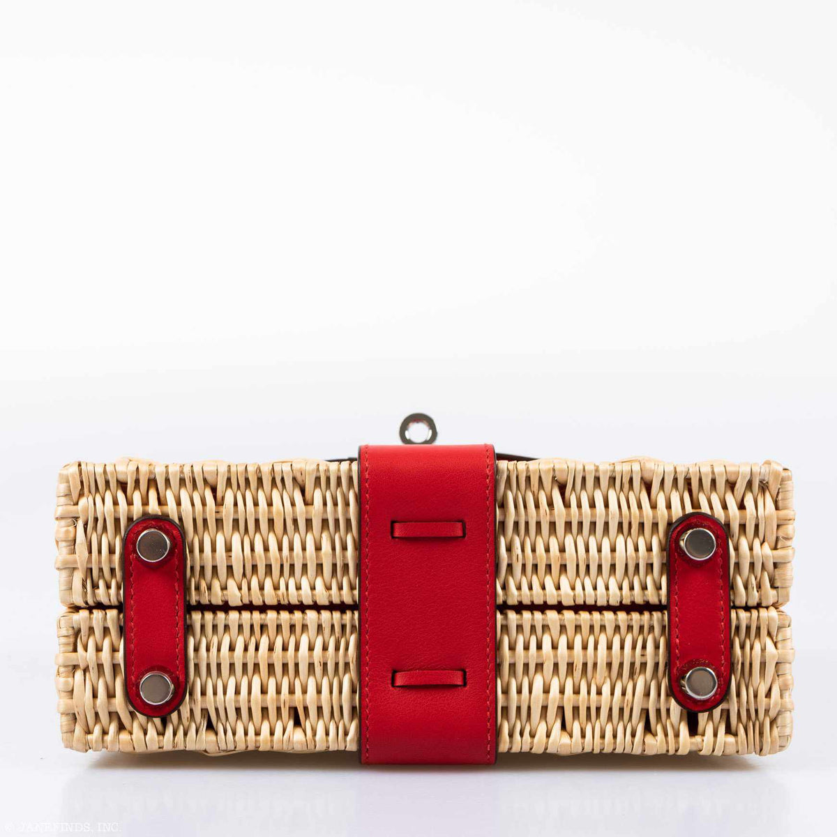 Hermes Kelly 20 Mini Picnic Rouge De Coeur, Swift & Osier Wicker Palladium Hardware