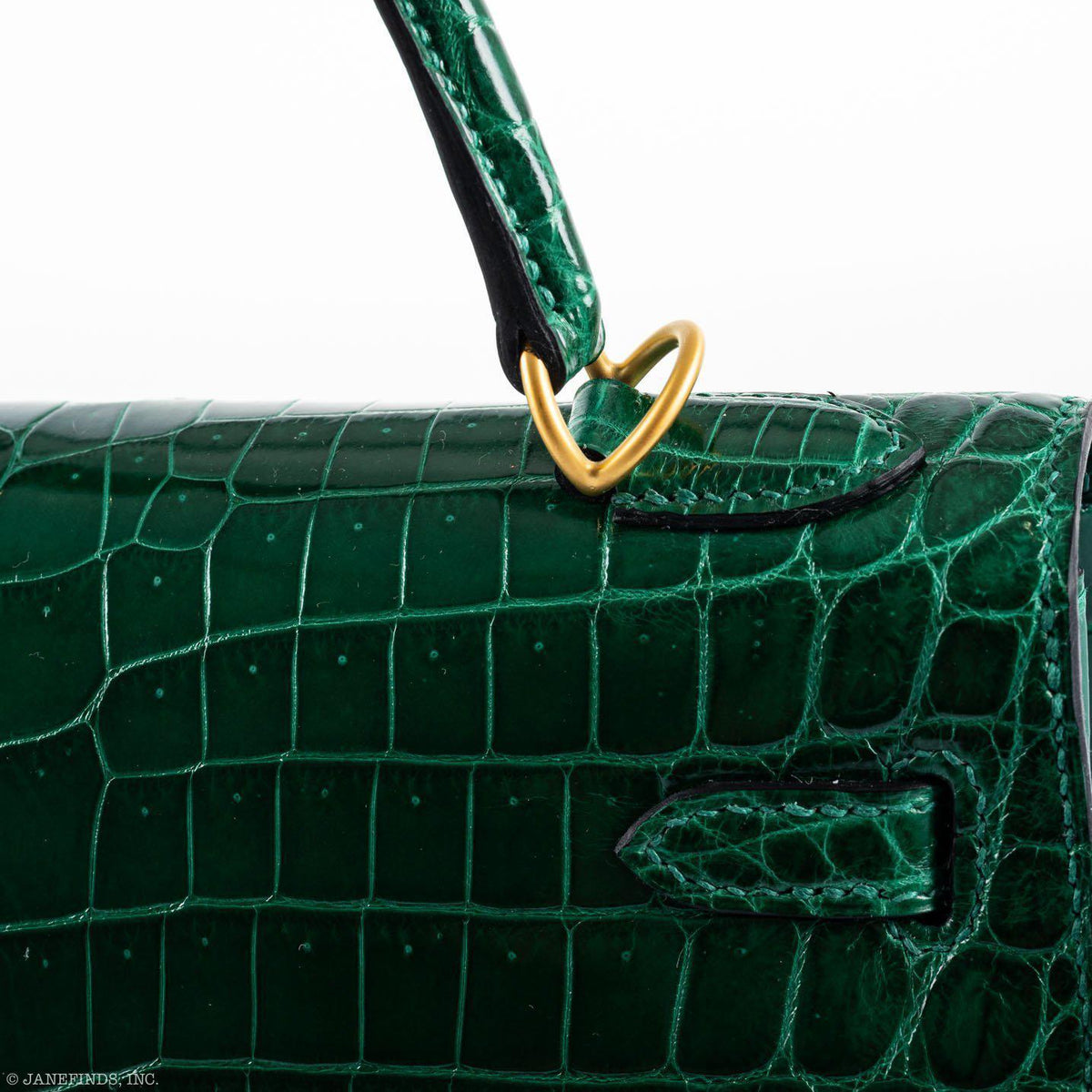 Hermes Kelly 25 HSS Sellier Emerald Nilo Crocodile & Cassis Brushed Gold Hardware