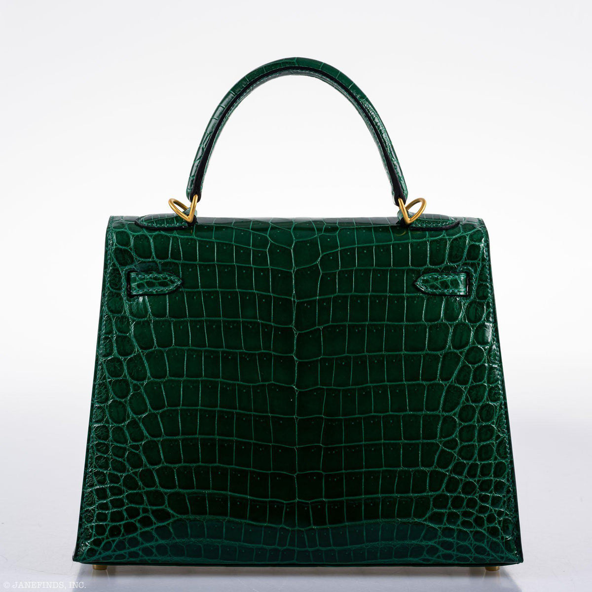 Hermes Kelly 25 HSS Sellier Emerald Nilo Crocodile & Cassis Brushed Gold Hardware