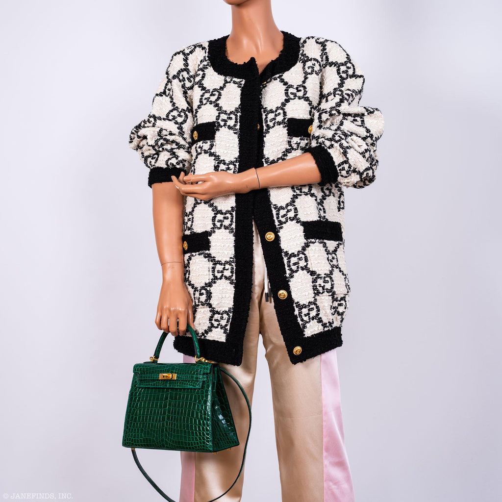Hermes Kelly 25 HSS Sellier Emerald Nilo Crocodile & Cassis Brushed Gold Hardware