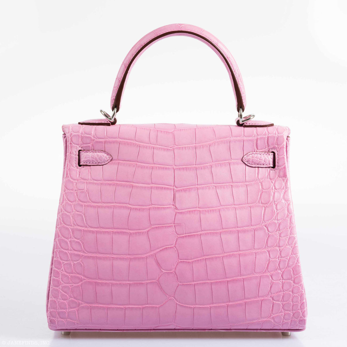 Hermes Kelly 25 Retourne 5P Bubblegum Pink Matte Alligator Palladium Hardware