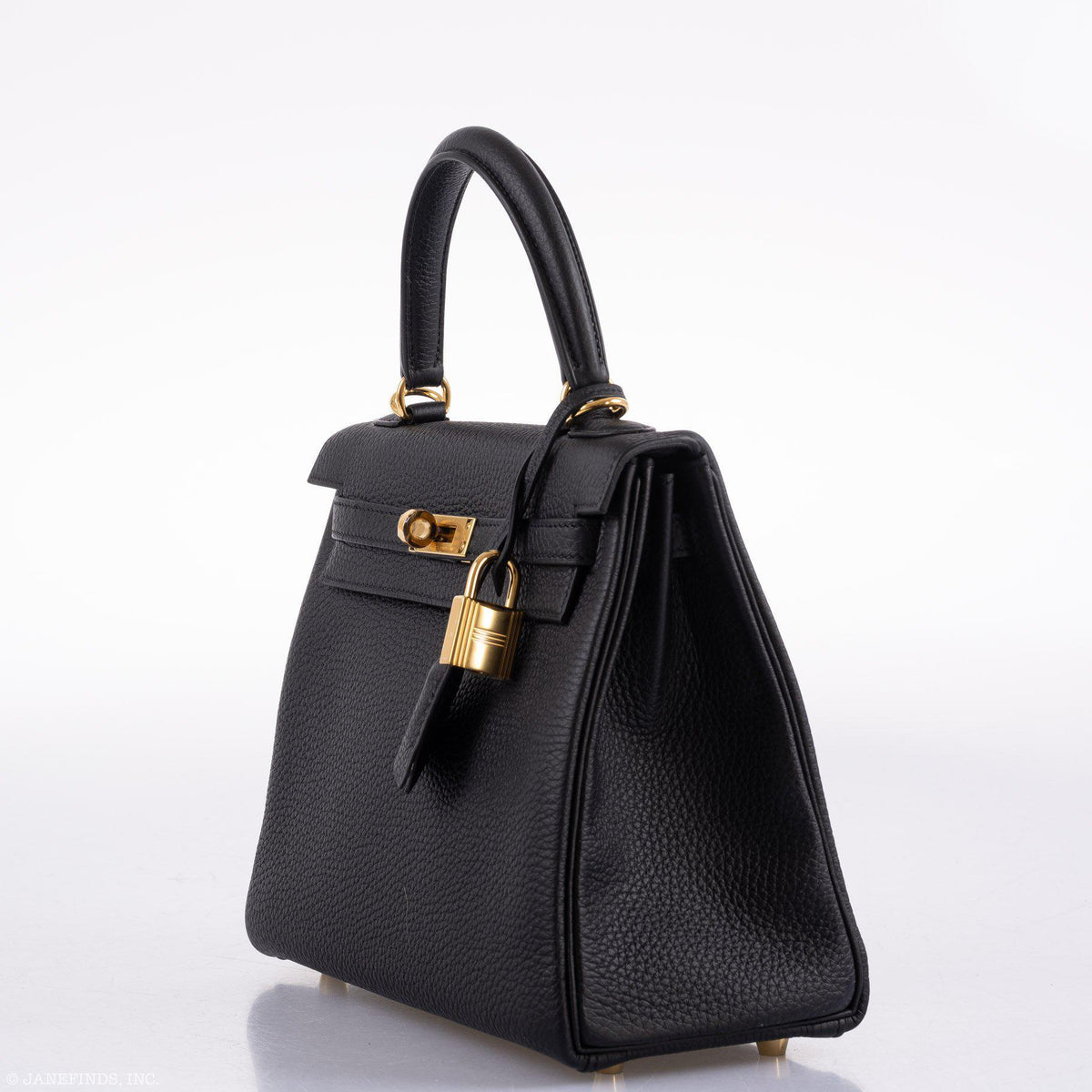 Hermes Kelly 25 Retourne Black Togo Gold Hardware