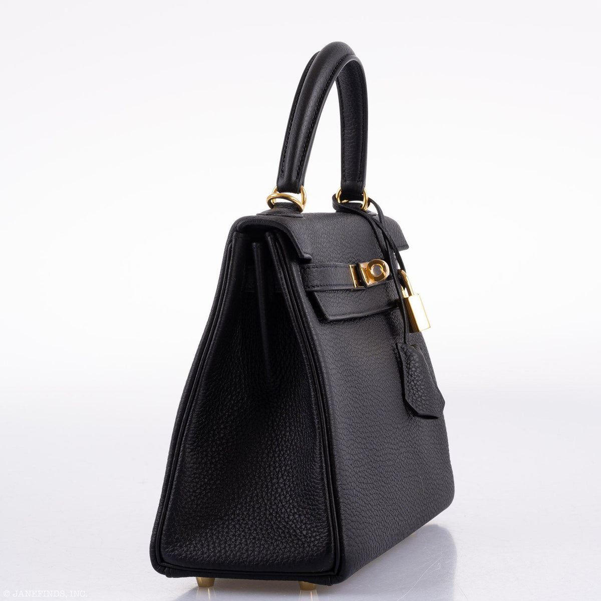 Hermes Kelly 25 Retourne Black Togo Gold Hardware