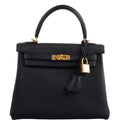 Hermes Kelly 25 Retourne Black Togo Gold Hardware