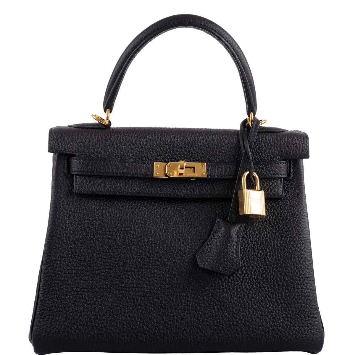 Hermes Kelly 25 Retourne Black Togo Gold Hardware