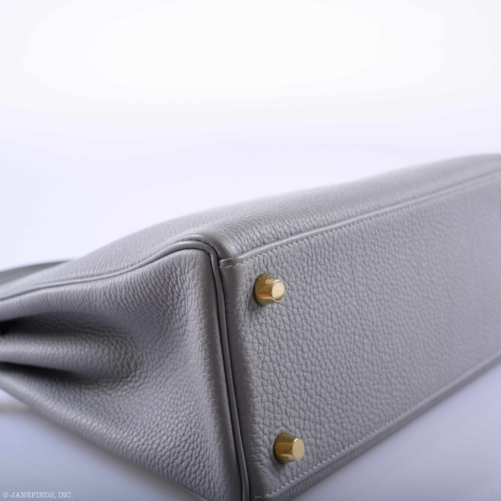 Hermes Kelly 25 Retourne Blue Glacier Togo Gold Hardware