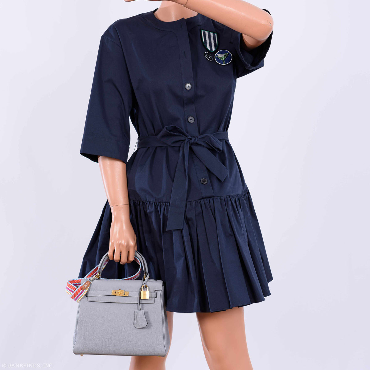 Hermes Kelly 25 Retourne Blue Glacier Togo Gold Hardware