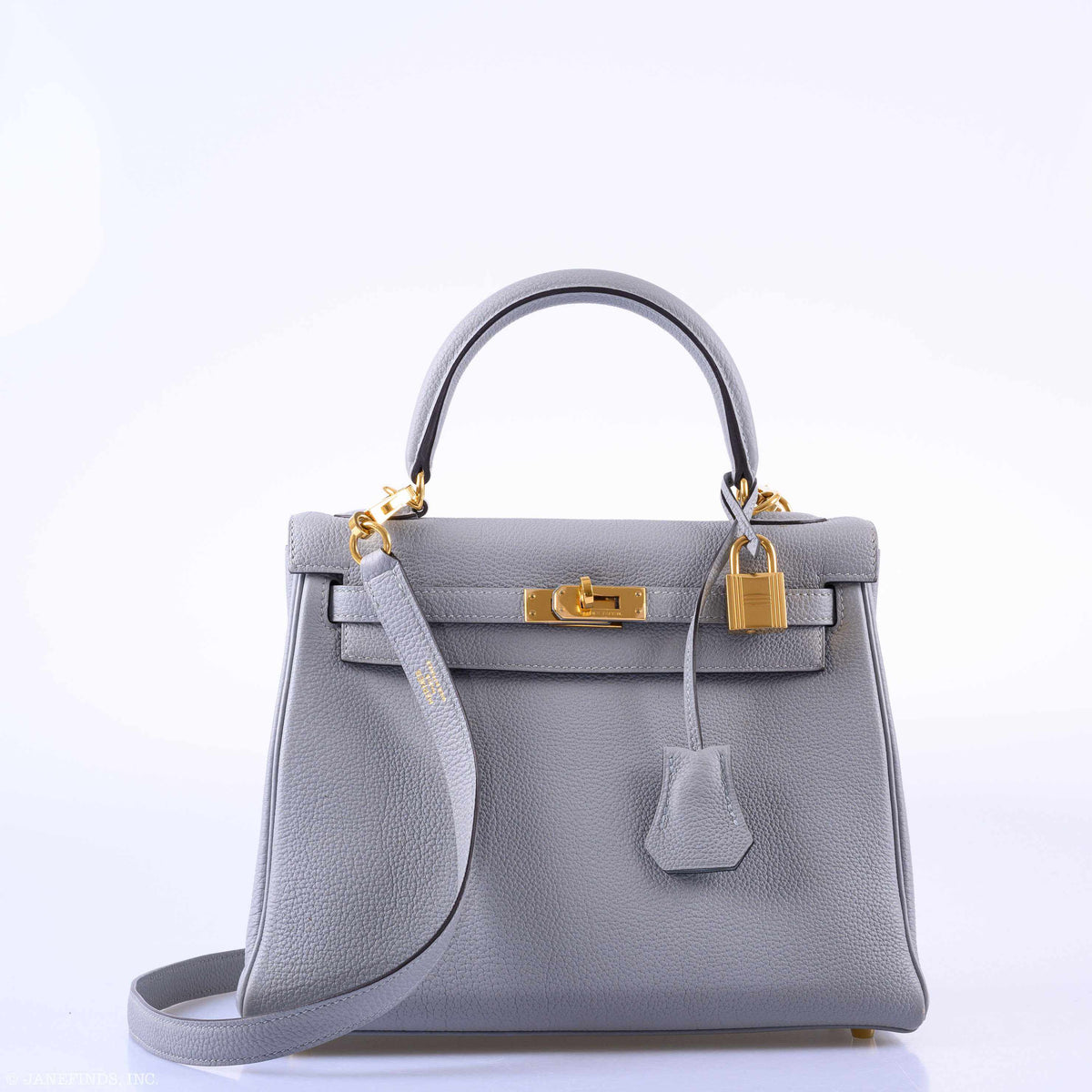 Hermes Kelly 25 Retourne Blue Glacier Togo Gold Hardware