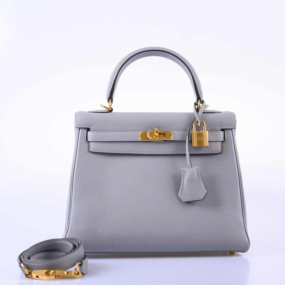 Hermes Kelly 25 Retourne Blue Glacier Togo Gold Hardware