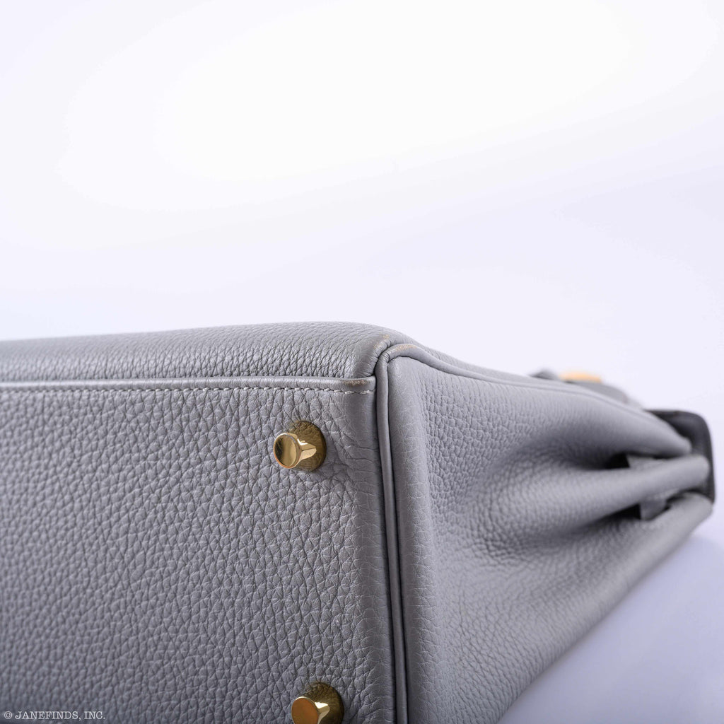 Hermes Kelly 25 Retourne Blue Glacier Togo Gold Hardware