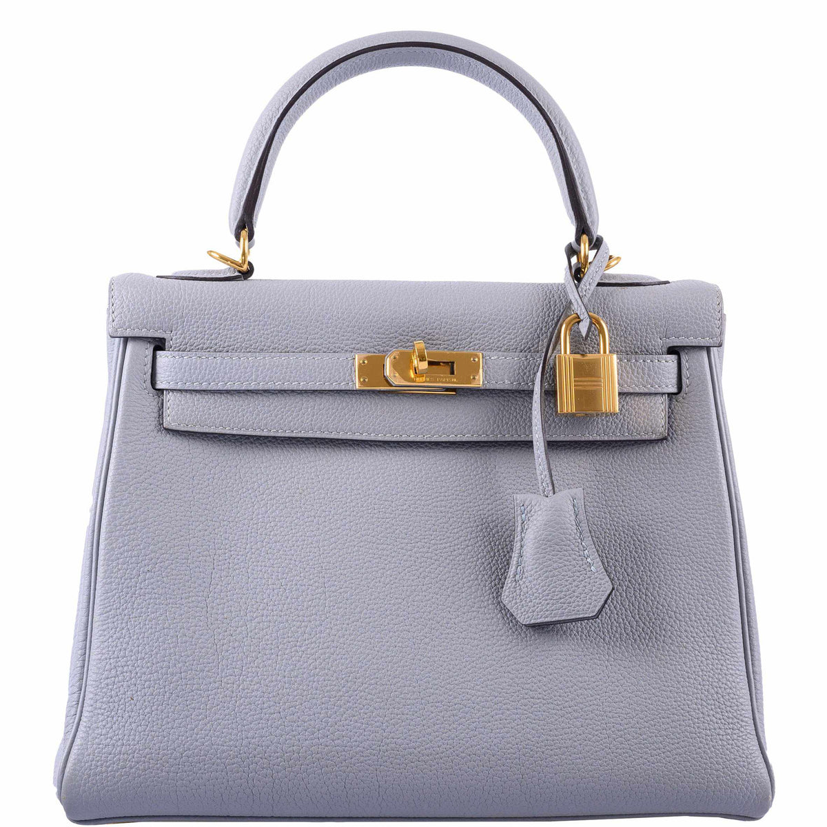 Hermes Kelly 25 Retourne Blue Glacier Togo Gold Hardware