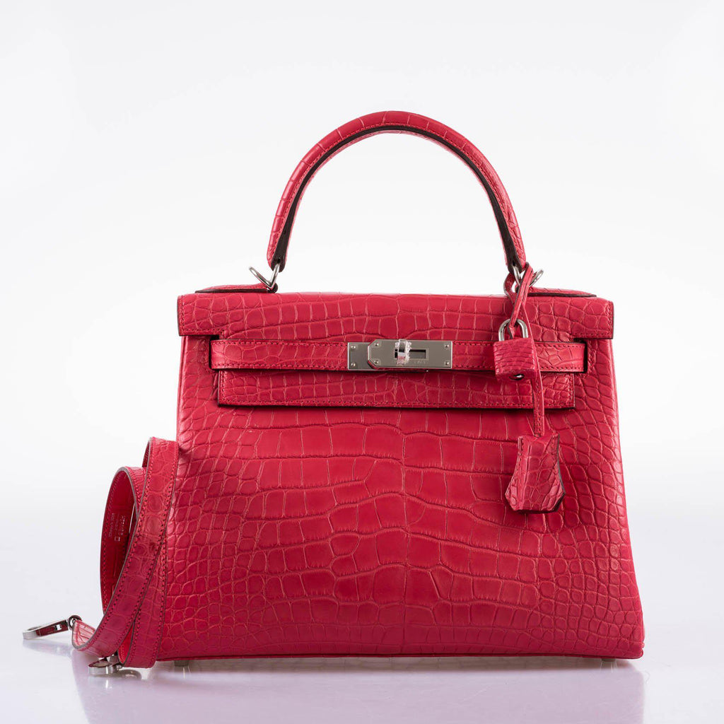 Hermes Kelly 25 Retourne Framboise Togo Palladium Hardware