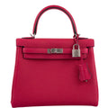 Hermes Kelly 25 Retourne Framboise Togo Palladium Hardware