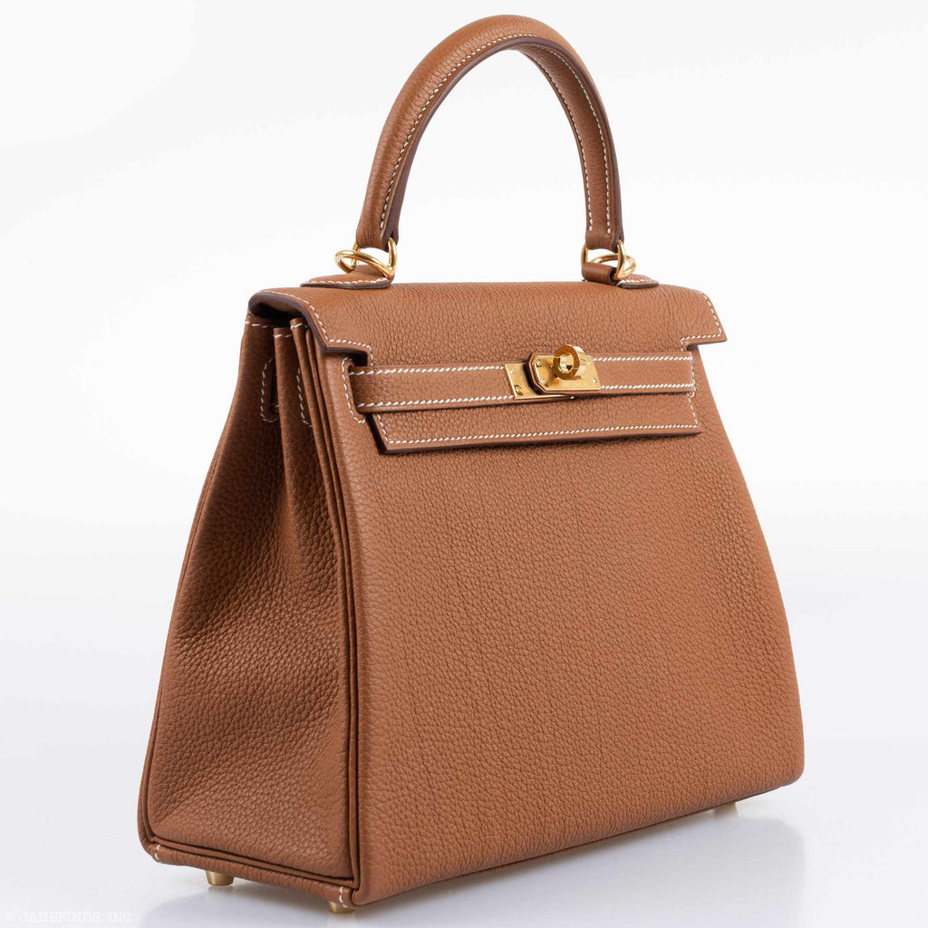 Hermes Kelly 25 Retourne Gold Togo Gold Hardware