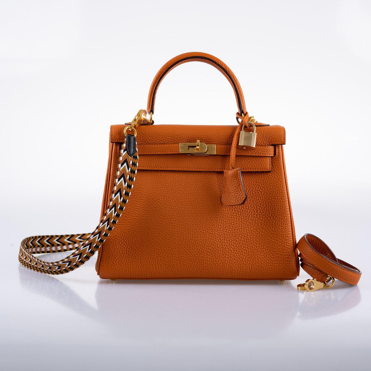 Hermes Kelly 25 Retourne Potiron Togo leather Gold Hardware