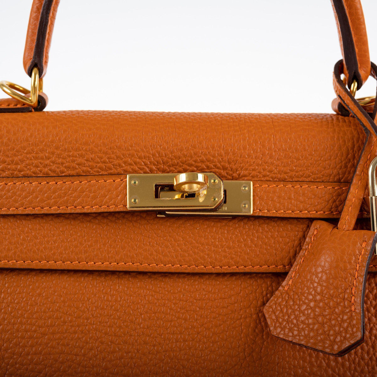 Hermes Kelly 25 Retourne Potiron Togo leather Gold Hardware