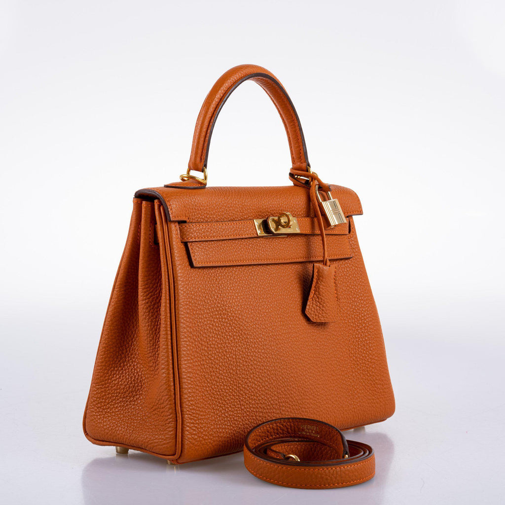 Hermes Kelly 25 Retourne Potiron Togo leather Gold Hardware