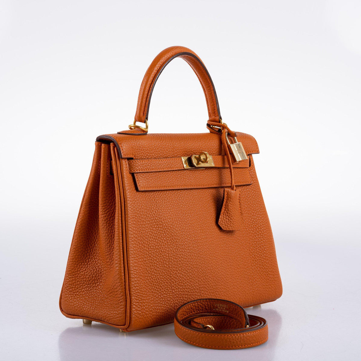 Hermes Kelly 25 Retourne Potiron Togo leather Gold Hardware