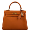 Hermes Kelly 25 Retourne Potiron Togo leather Gold Hardware