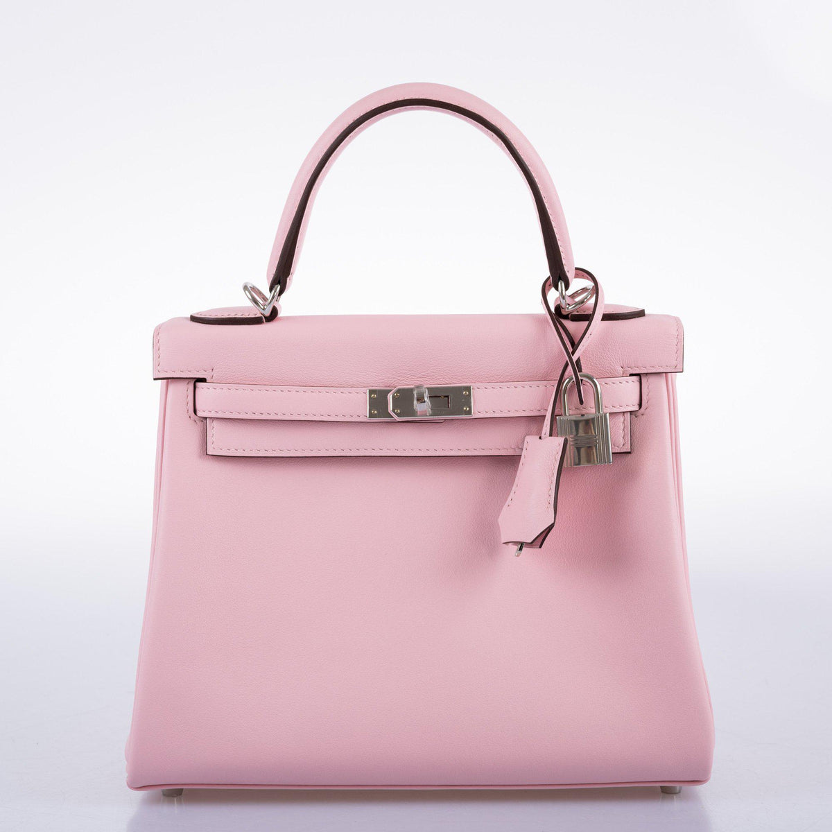 Hermes Kelly 25 Retourne Rose Sakura Swift leather Palladium Hardware