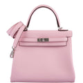 Hermes Kelly 25 Retourne Rose Sakura Swift leather Palladium Hardware