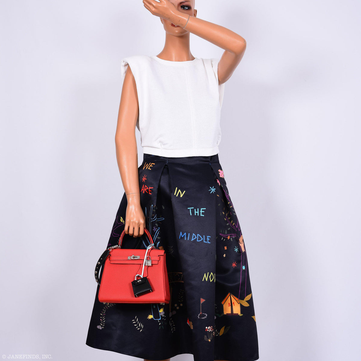 Hermes Kelly 25 Retourne Rouge Pivoine Togo Palladium Hardware