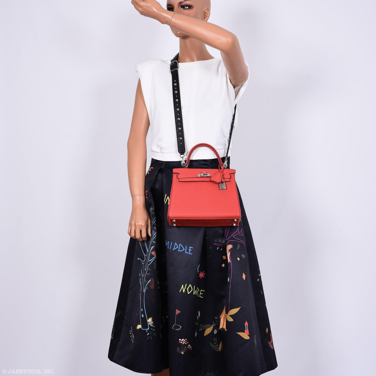 Hermes Kelly 25 Retourne Rouge Pivoine Togo Palladium Hardware