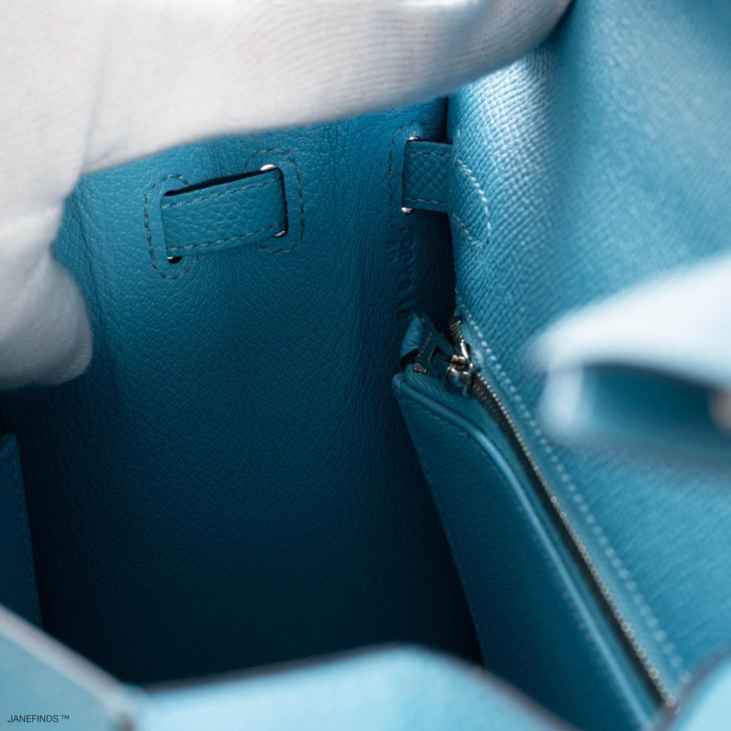 Hermes Kelly 25 Sellier Bleu du Nord Epsom leather Palladium Hardware