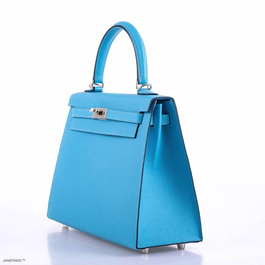 Hermes Kelly 25 Sellier Bleu du Nord Epsom leather Palladium Hardware