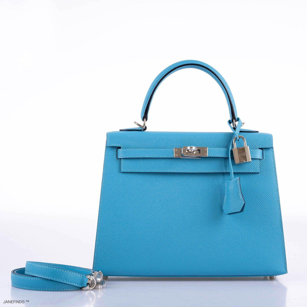 Hermes Kelly 25 Sellier Bleu du Nord Epsom leather Palladium Hardware